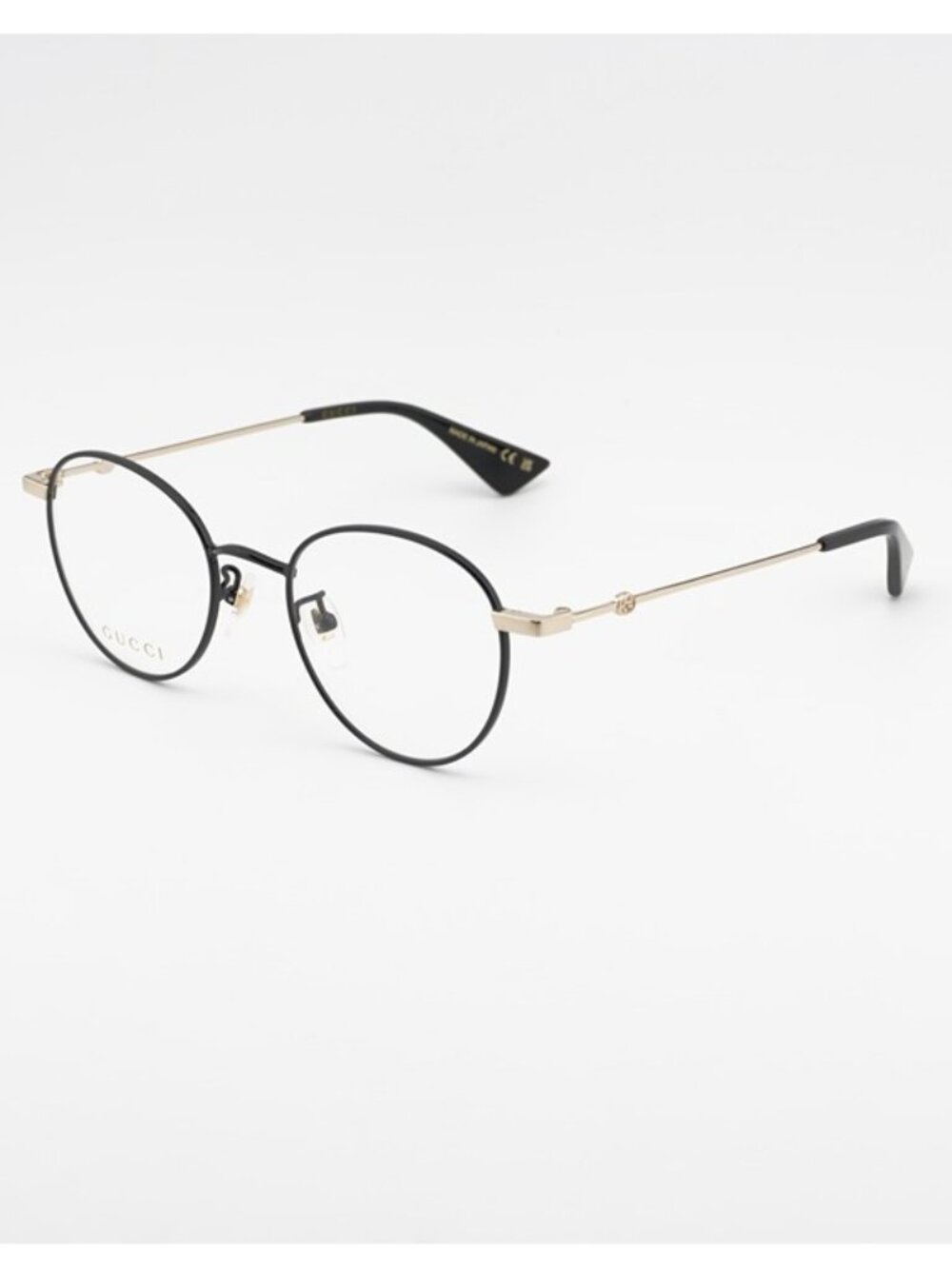 Gucci GG0607OK 003 Eyeglasses Black/Gold 50mm Round Frame